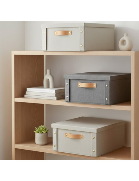 CAJA ORGANIZADOR C/ASA 26.5X31.5X14.5CM EXT TELA GRIS CAJA ORGANIZADOR C/ASA 26.5X31.5X14.5CM EXT TELA GRIS