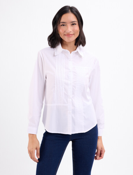 Camisa con tablas Florencia blanco