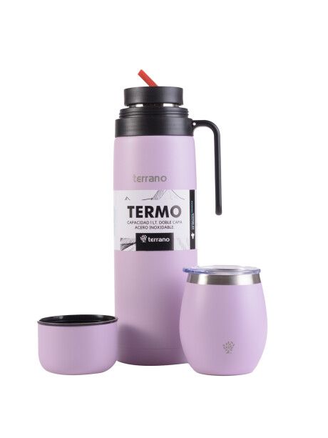 Kit Termo Manija Rigida + Mate con Tapa Lila