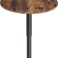 Mesa Redonda 60cm Altura Regulable Giratoria Marrón oscuro