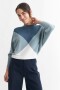 Sweater geométrico PETROLEO
