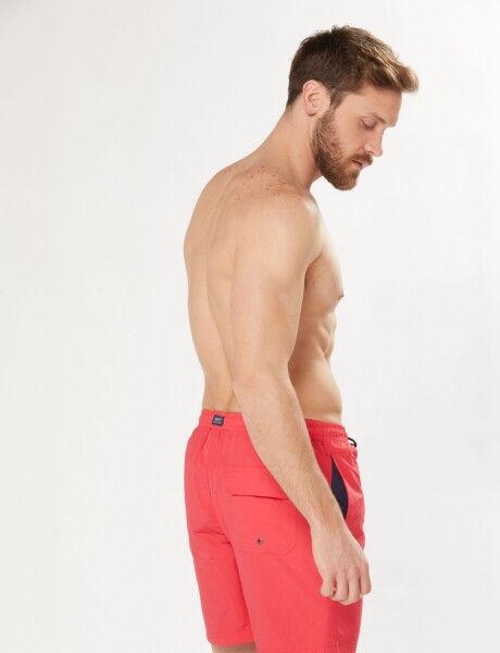 SHORT DE BAÑO LISO Rojo