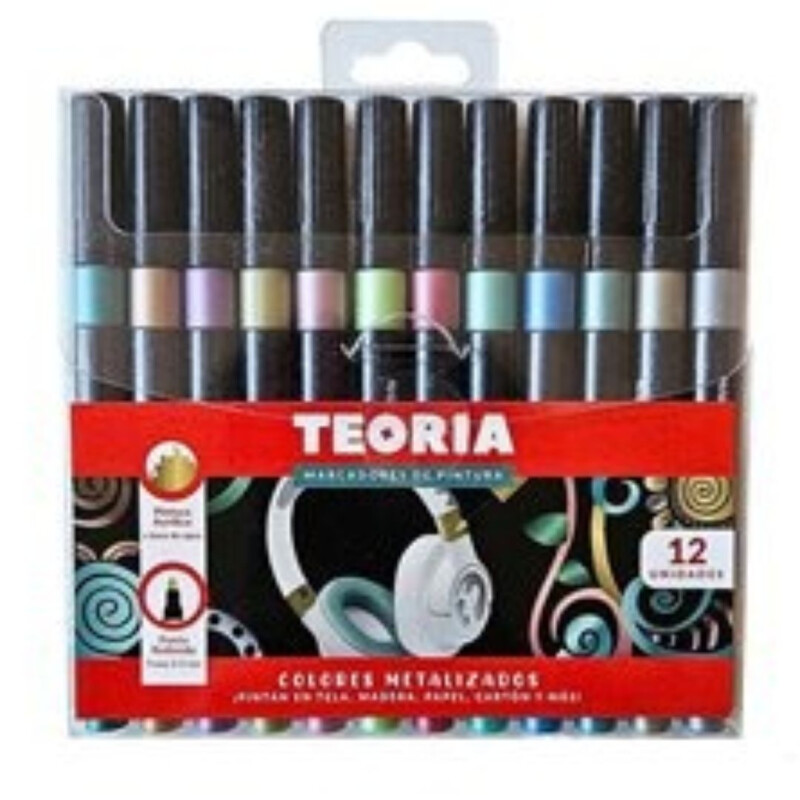 MARCADOR PINTURA TEORIA X 12 METALIZADOS Marcador Pintura Teoria X 12 Metalizados
