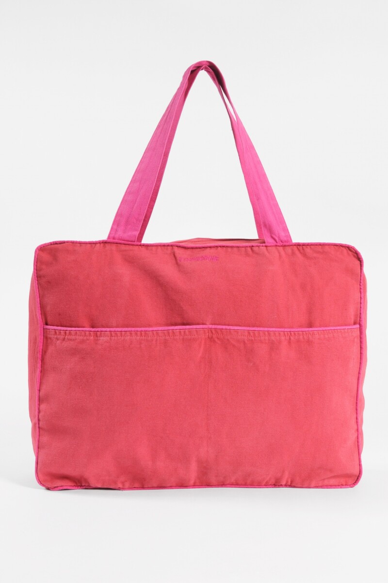 Bolso con vivos en contrastes rojo