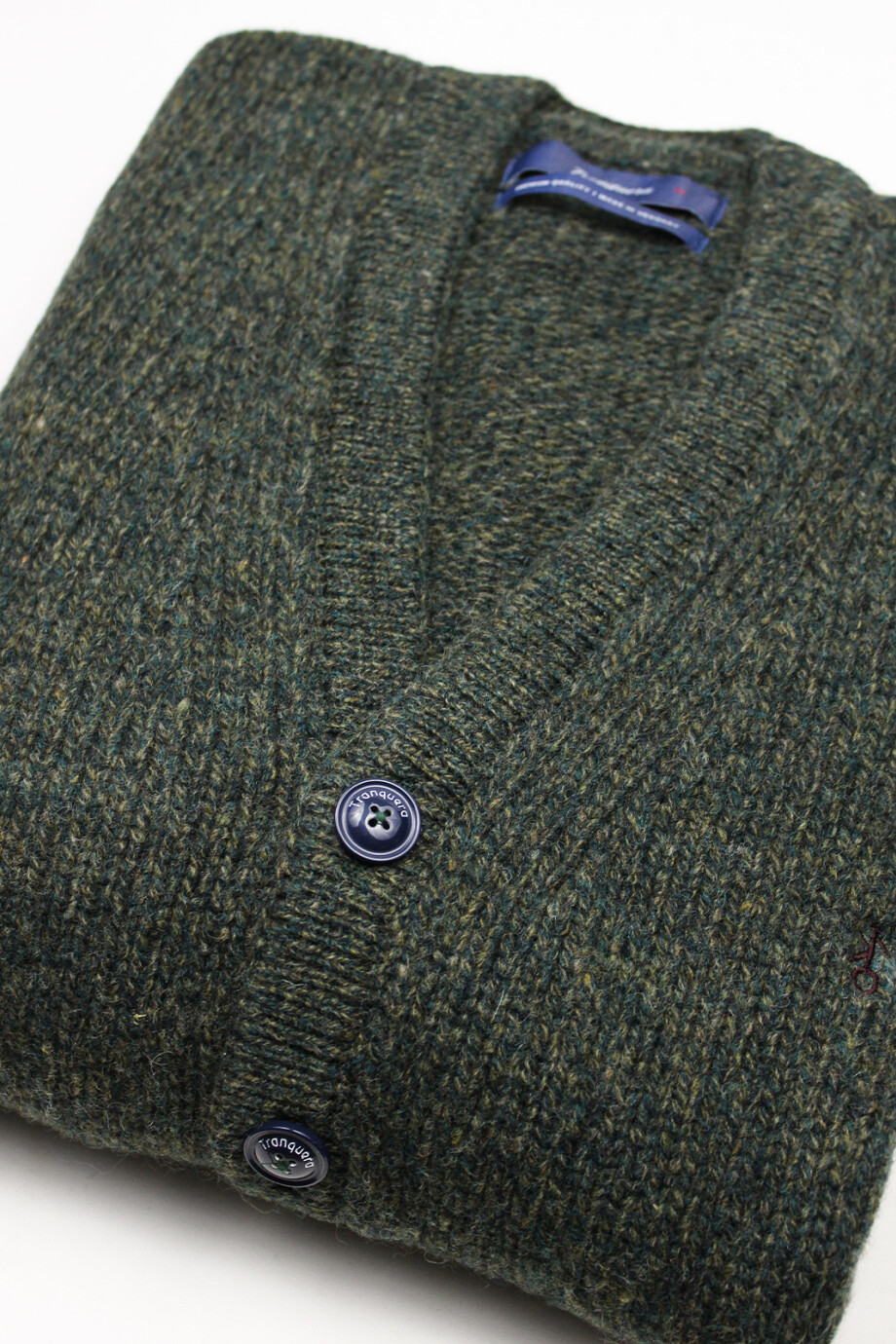Cardigan Pesado Verde Melange
