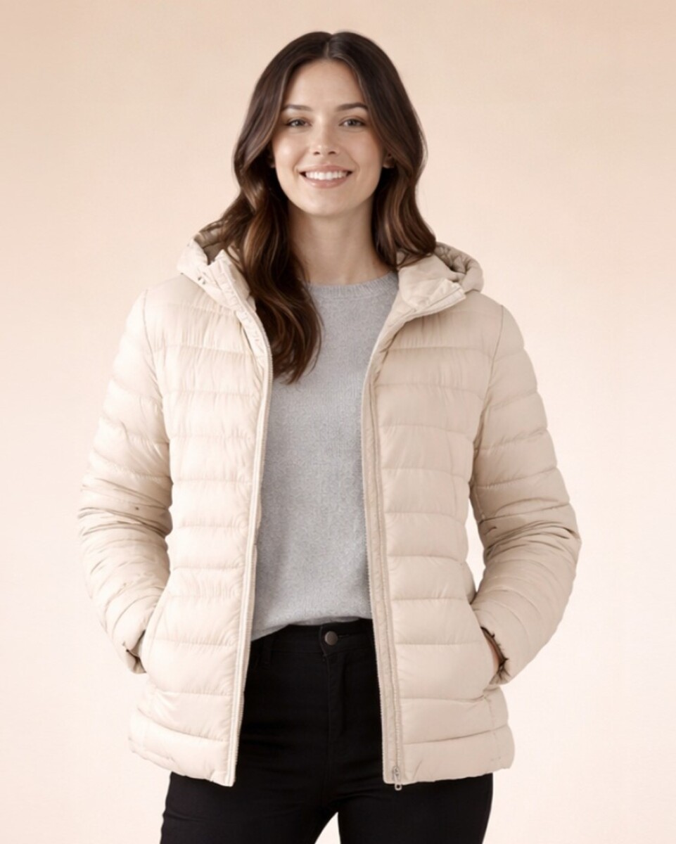 Campera de Puffer. - Beige 