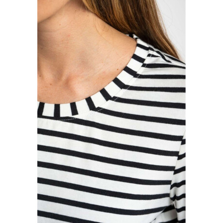 Remera Rayada Algodón Nacar