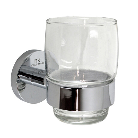 PIEZA DE VIDRIO CON SOPORTE METAL CROMO PARA BAÑO CROMO