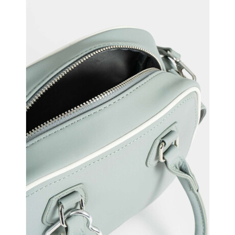 Cartera Bowling Con Charm Gris Claro