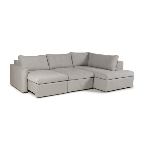 Rinconera Sevilla (Retráctil) - Tela Microfibra - Chaise derecho TC1009 (Plata)