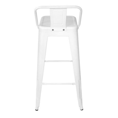Taburete Tolix en metal con respaldo Blanco