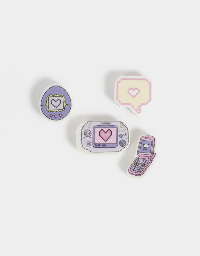 Útiles Varios Lúdico Set De Gomas De Borrar Retro - Combinacion Multicolor