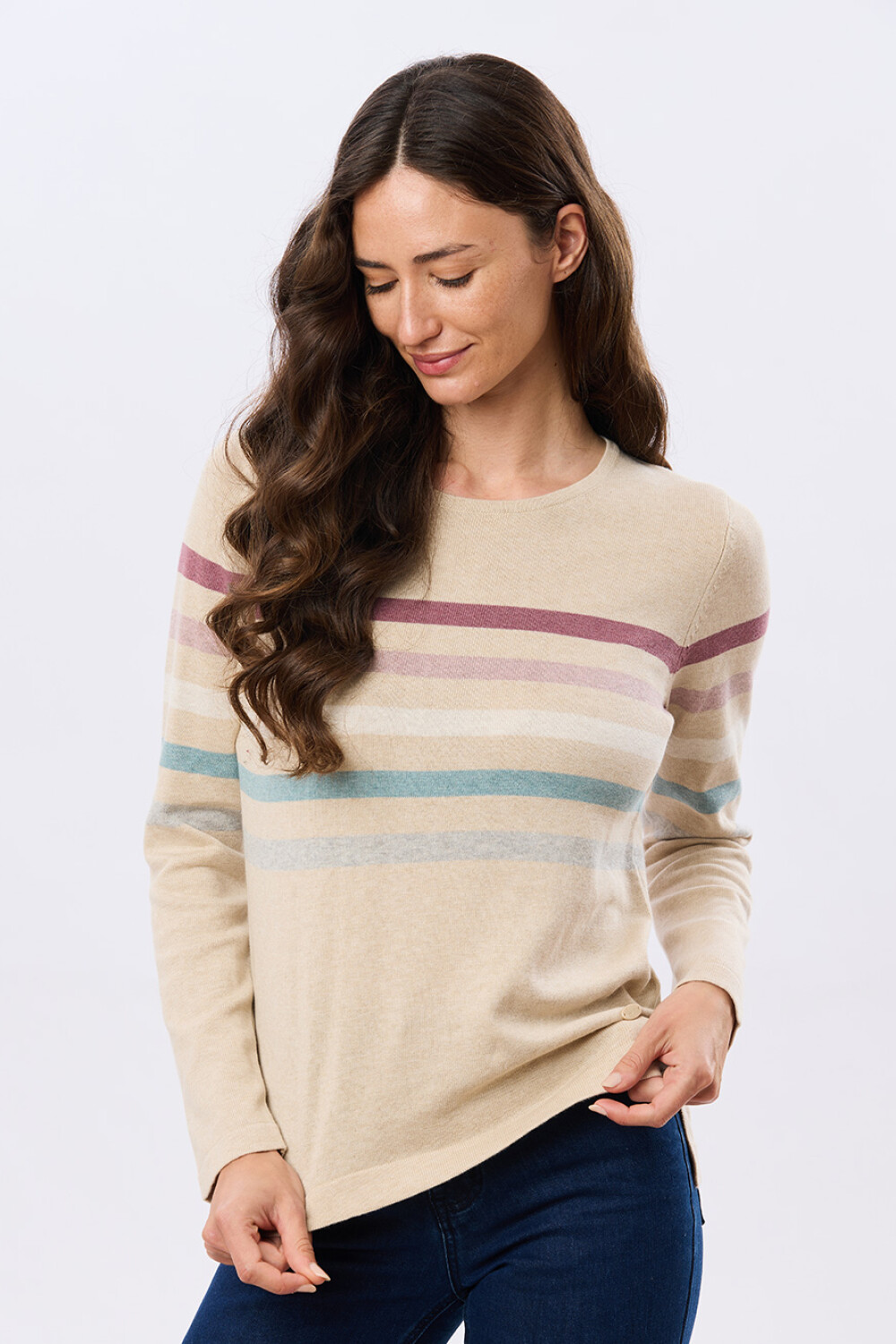 BUZO TEJIDO RAYADO Beige