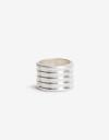 Anillos Medianos y Grandes Metal Anillo Metal Ondulado - Plateado Plata Mate