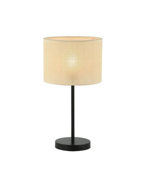 LAMPARA DE MESA D25x45CM TEJIDO/METAL BEIGE/NEGRO LAMPARA DE MESA D25x45CM TEJIDO/METAL BEIGE/NEGRO