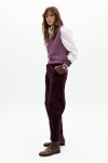 Pantalón Ambar en Corduroy Berenjena
