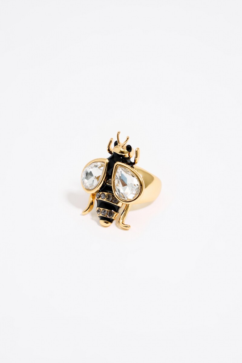 ANILLO ABEJA CON CRISTALES Negro