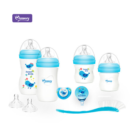 Set Completo De Chupetes Y Mamaderas Celeste