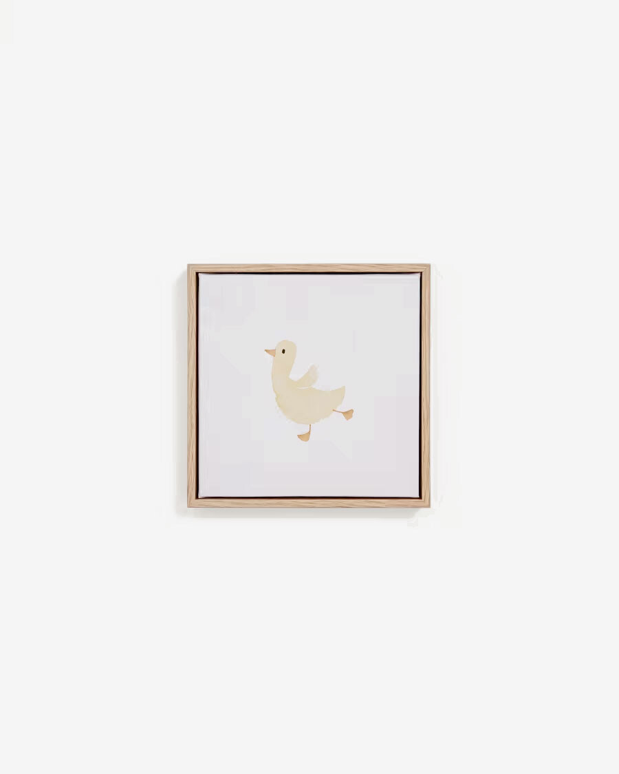 Cuadro Milu de pollito amarillo 20 x 20 cm