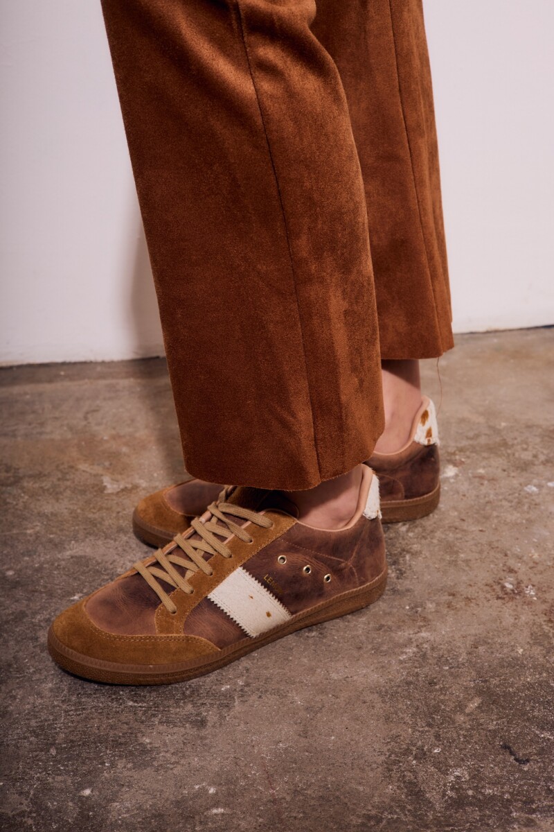 Zapatilla Gamuza Vaca Marron