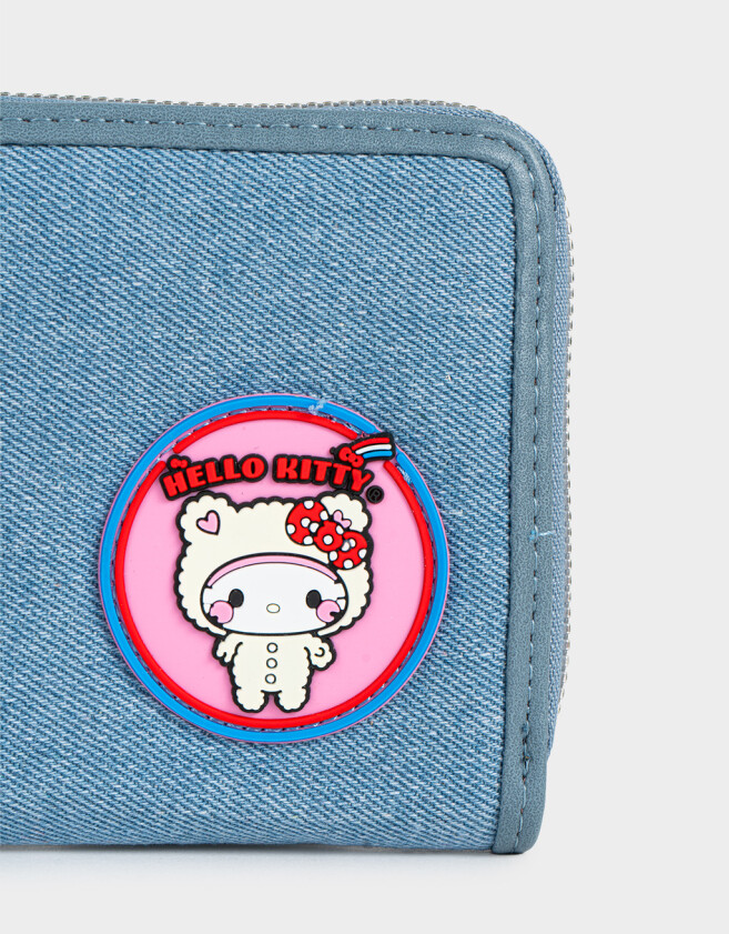 Billetera De denim Billetera Denim Hello Kitty Kawaii - Azul Celeste