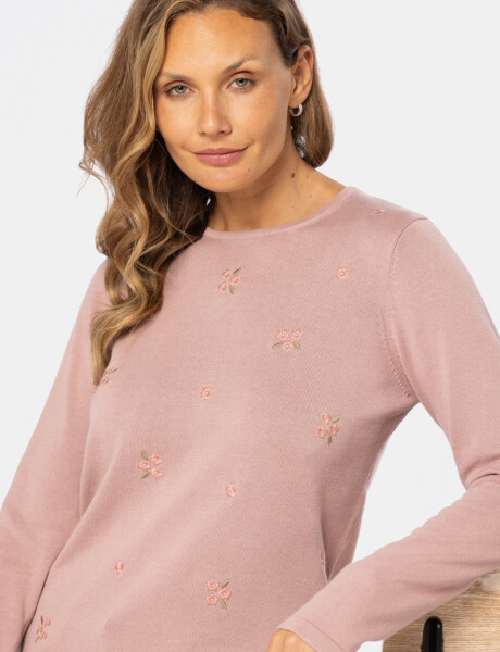 BUZO TEJIDO BORDADO Rosado