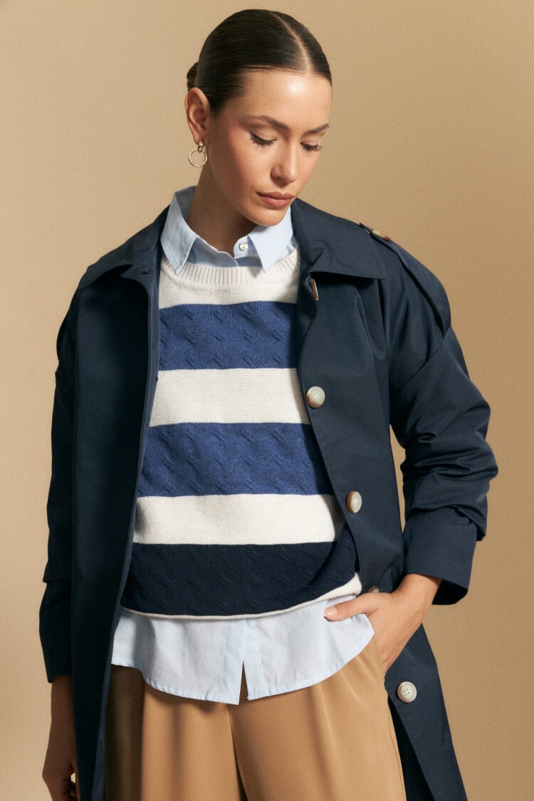 SWEATER OCEAN Blanco/Azul