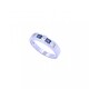 Anillo medio sin fin oro 18 k blanco, engarce carril con brillantes y zafiros azules. Anillo medio sin fin oro 18 k blanco, engarce carril con brillantes y zafiros azules.