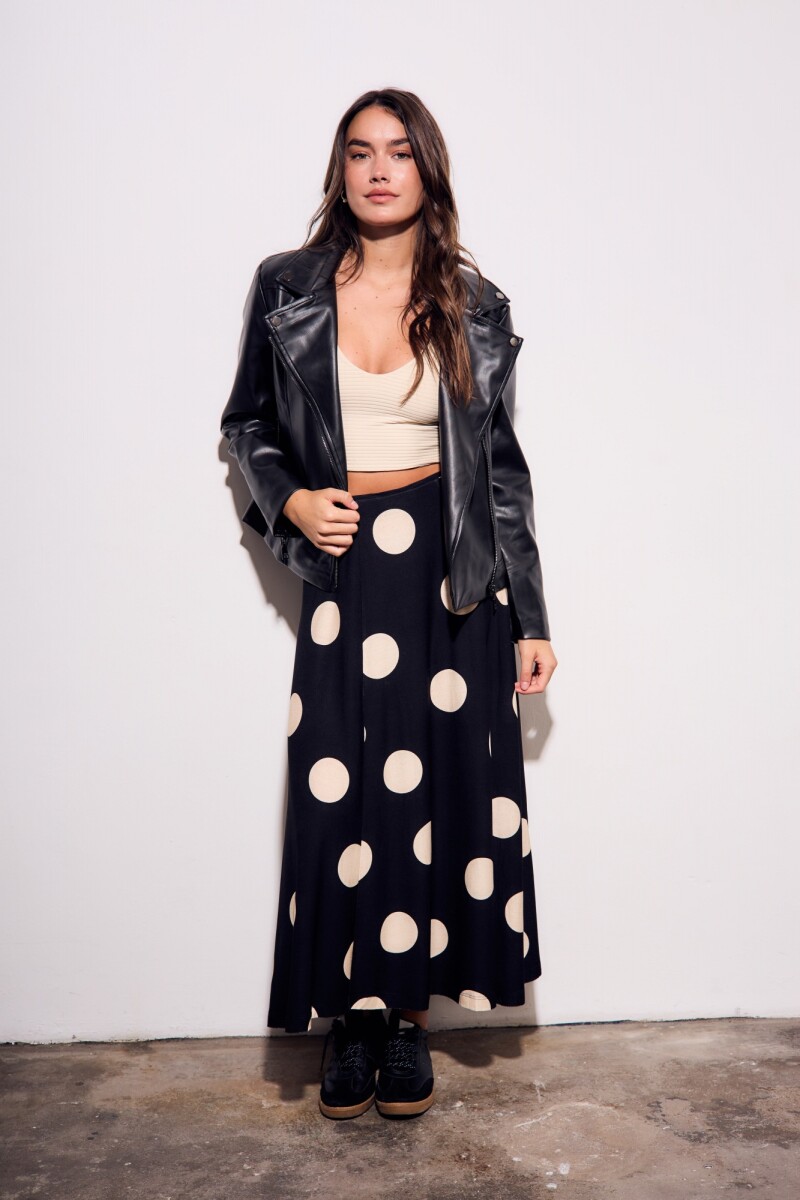 Falda Lunares Negro