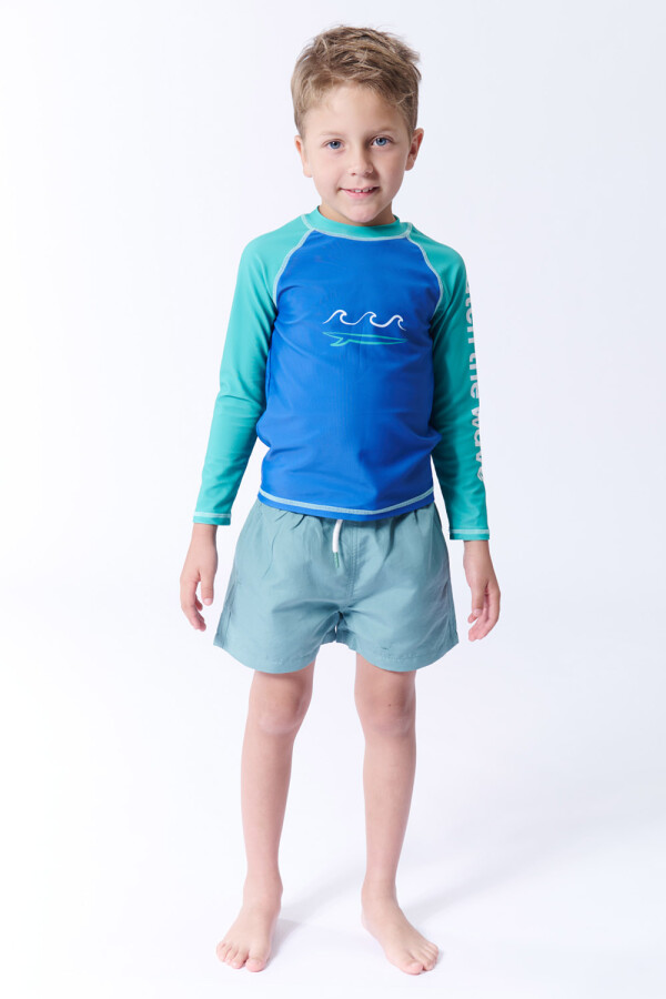 Remera manga larga uv Catch The Wave Azul