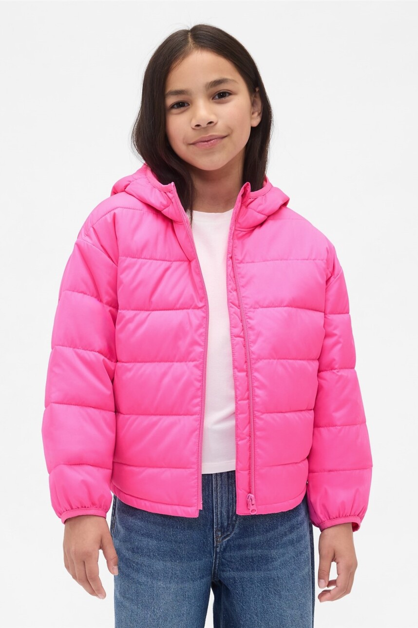 Campera Puffer Logo Niña Phoebe Pink