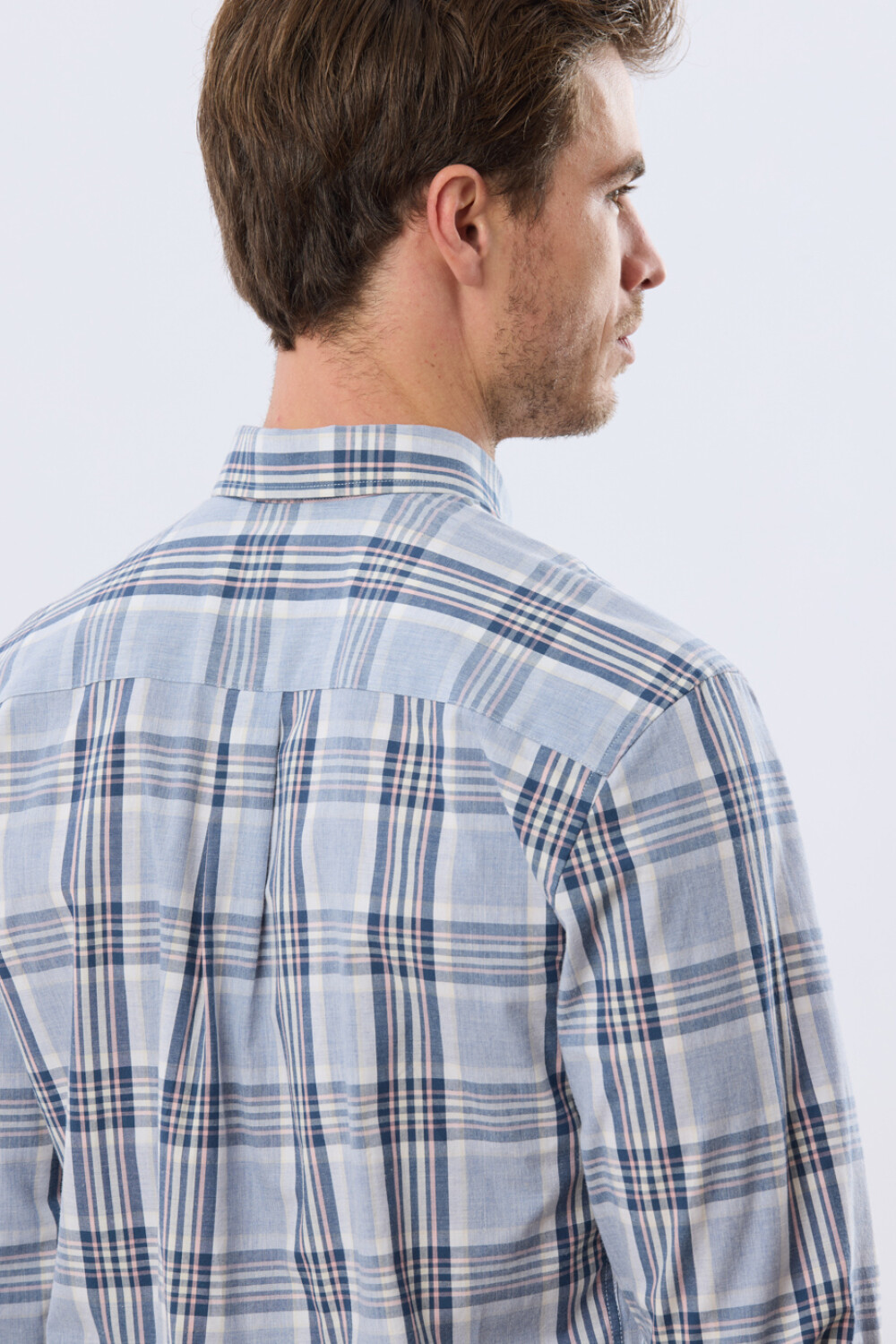 CAMISA CUADROS Celeste
