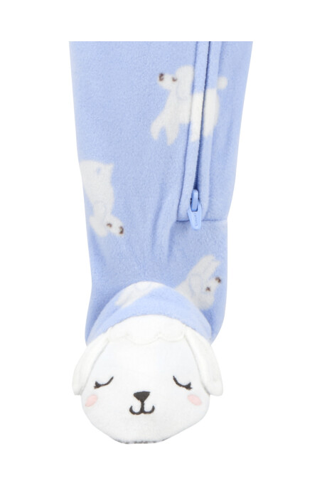 Pijama una pieza de micropolar, con pie, diseño caniches Sin color