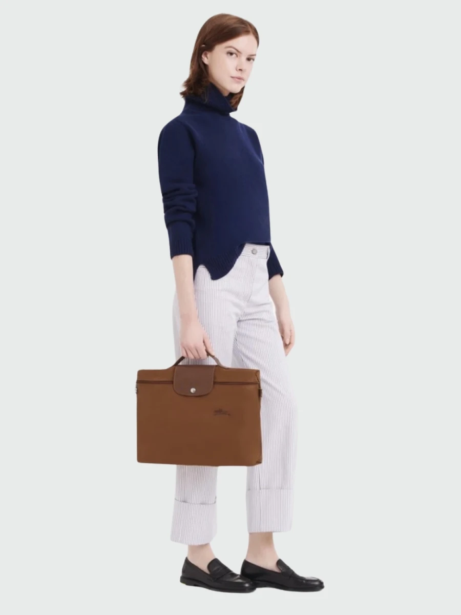 Longchamp -Maletín Le pliage Green, plegable de nylon - Marrón 