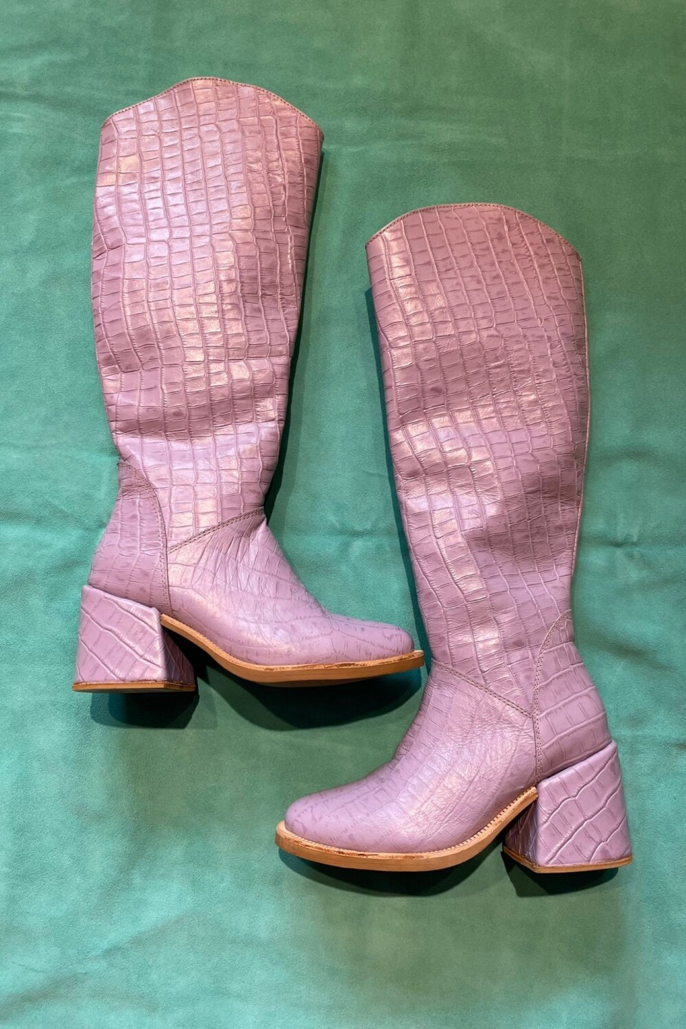 High Heel Boots Crocco Lila