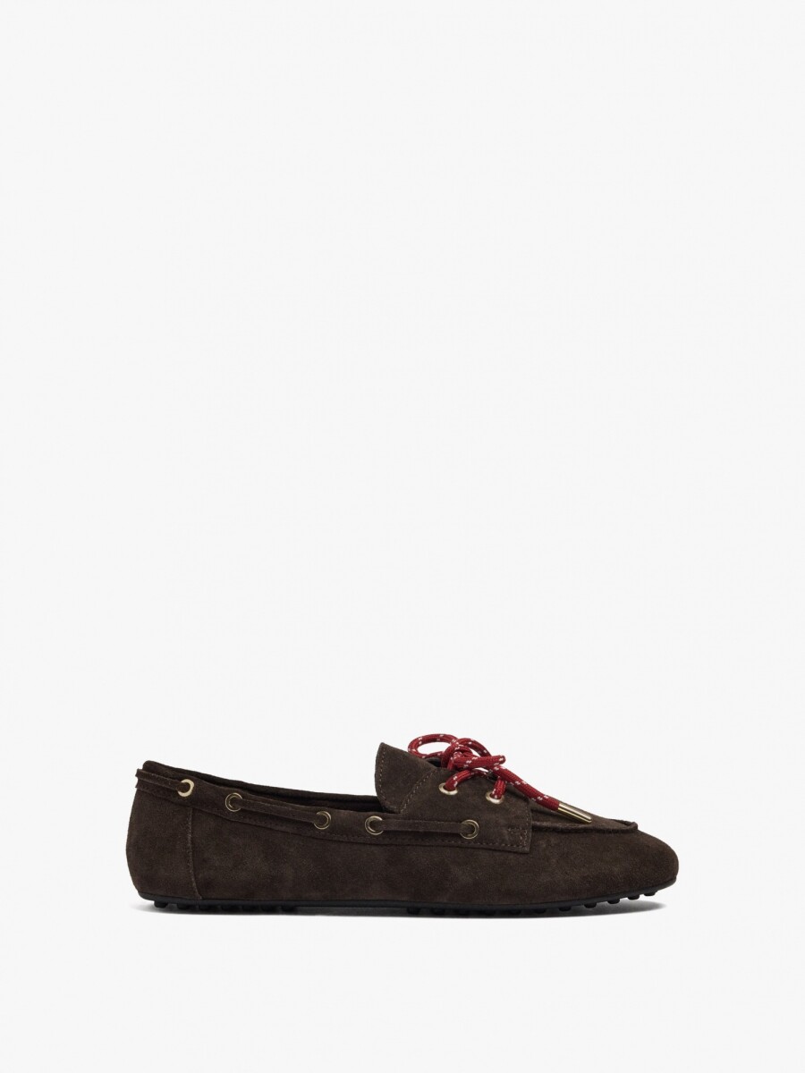 Mocasines De Piel Con Doble Cordón marron