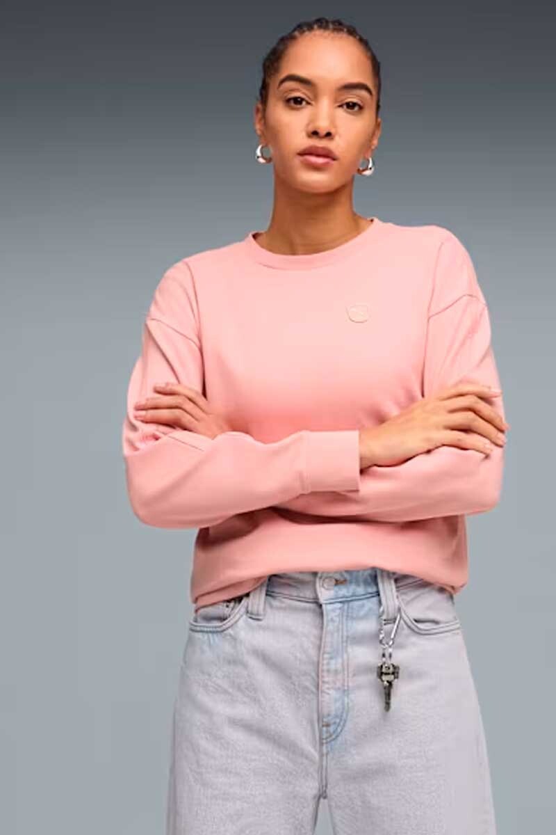 BUZO PUMA ELEVATED CONFORT CREW 691856 Rosa