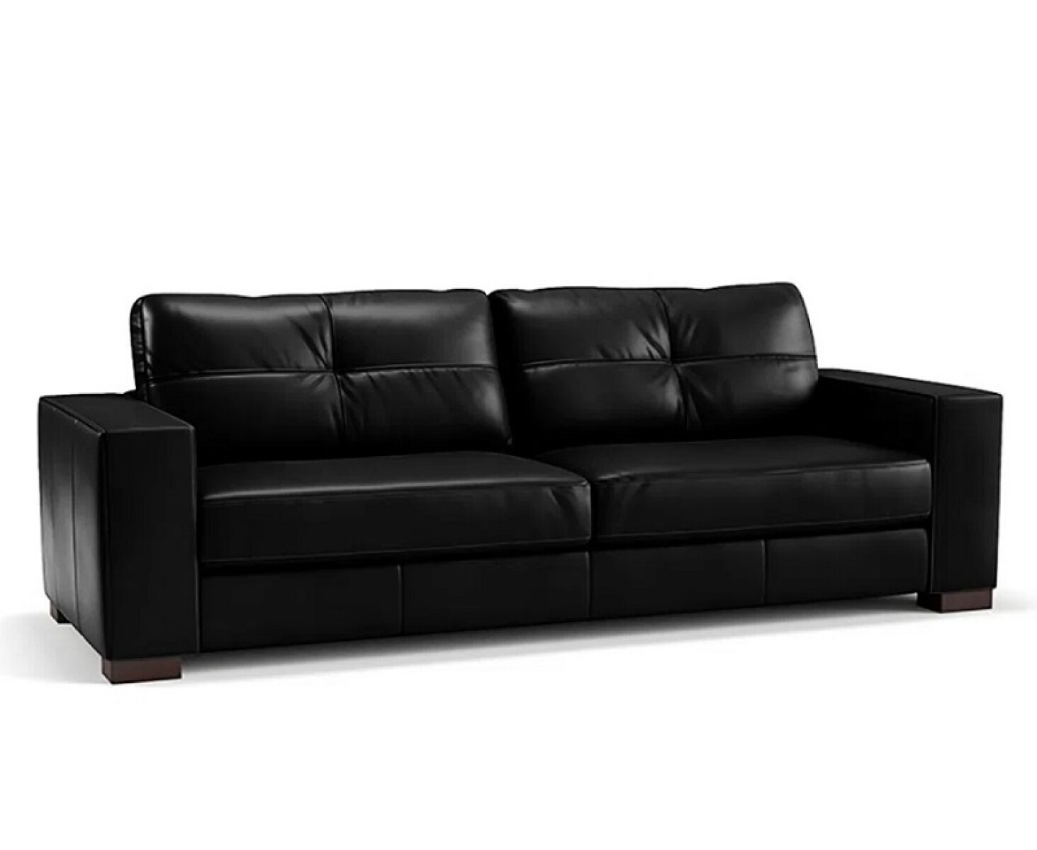 SOFA 100% CUERO - MODELO DOMINI - 4 CUERPOS - NEGRO 