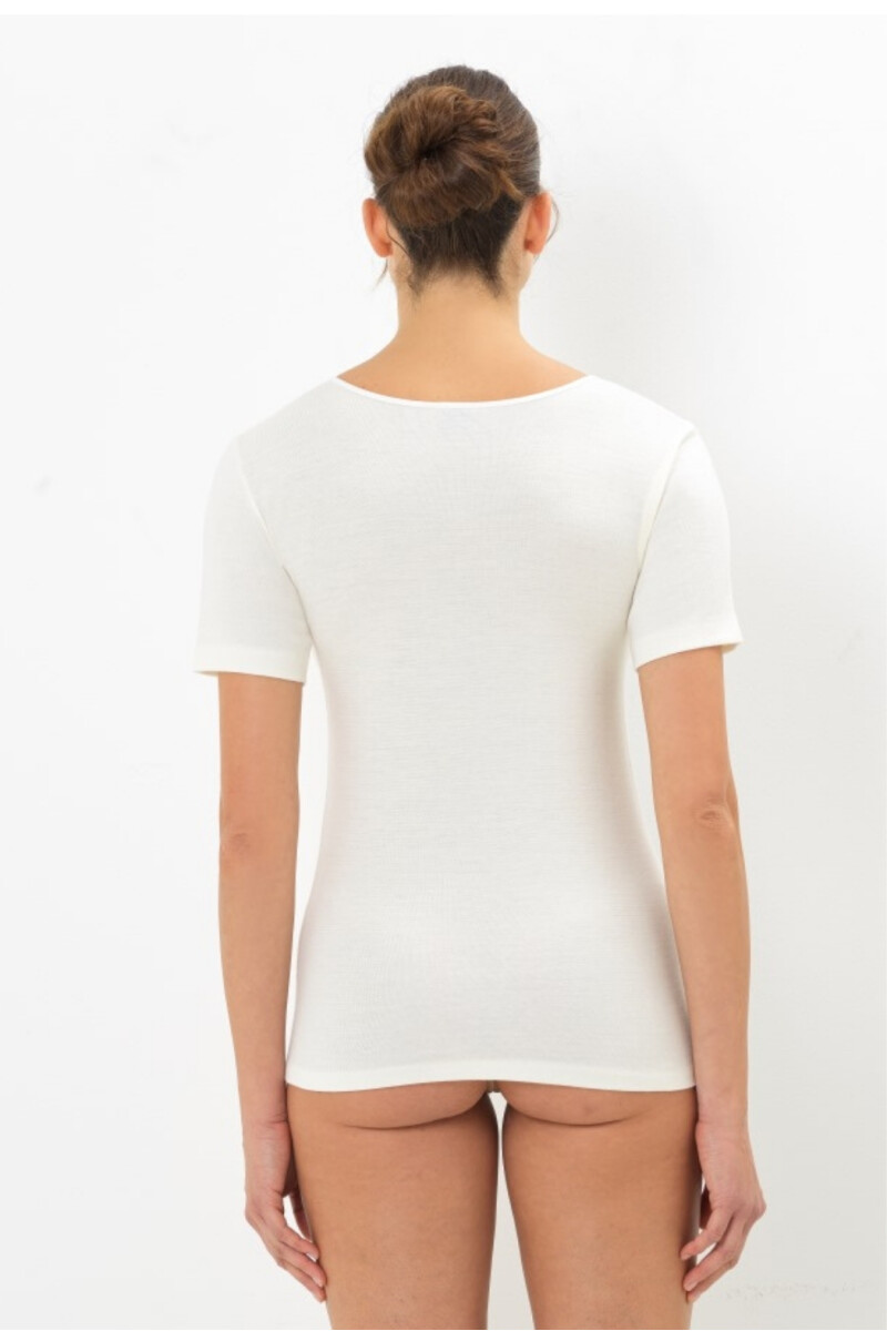 CAMISETA LANA Y ALGODÓN CHAMPAGNE