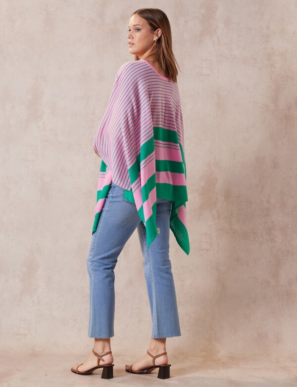 Poncho Lineas ROSA/MULTI