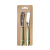 Set de 2 Espatulas para Untar Acero Inoxidable y Mango Rayas Verde