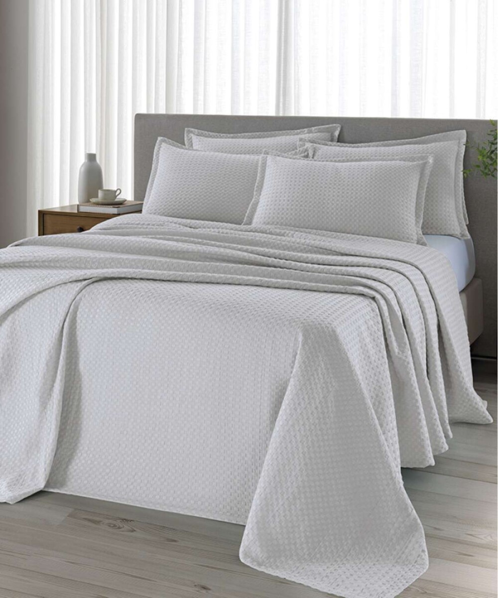 Juego Colcha y Funda Dohler Provenza 1 Plaza 100% Microfibra - Gris 