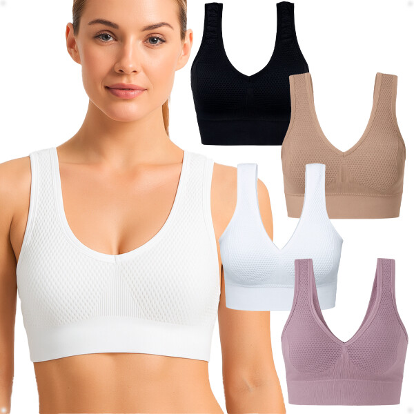 Soutien Top Sin Costuras De Espalda Ancha Blanco