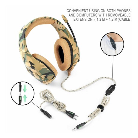 Auricular Gamer Onikuma K1B Camuflaje AMARILLO