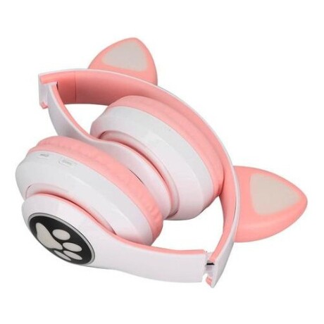 Auriculares Bluetooth infantiles diseño gato Goldtech Catbass RGB Rosa