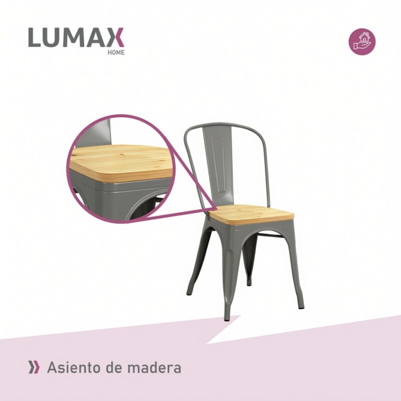 Silla tolix Metálica vintage asiento en madera Silla tolix Metálica vintage asiento en madera