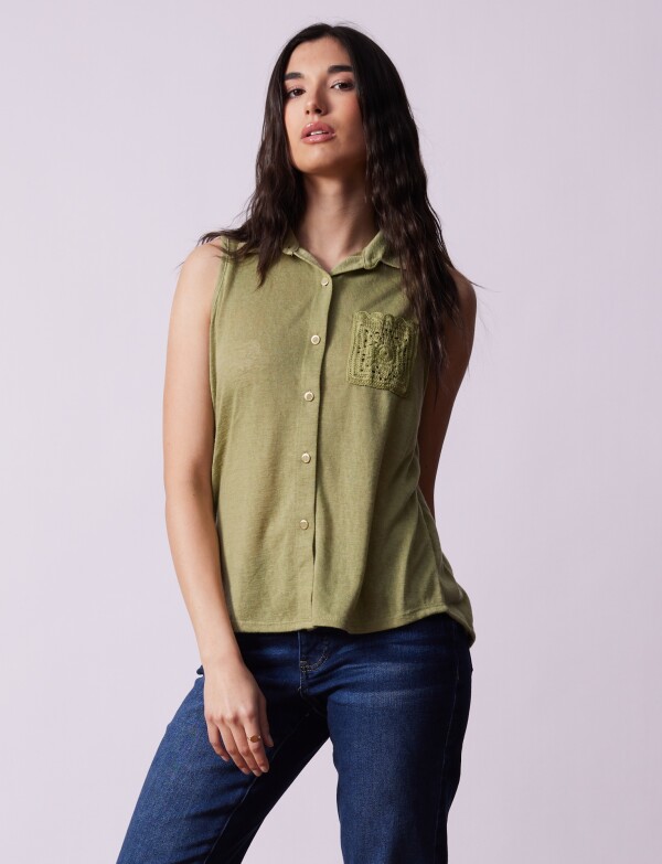 Blusa Detalle Crochet VERDE