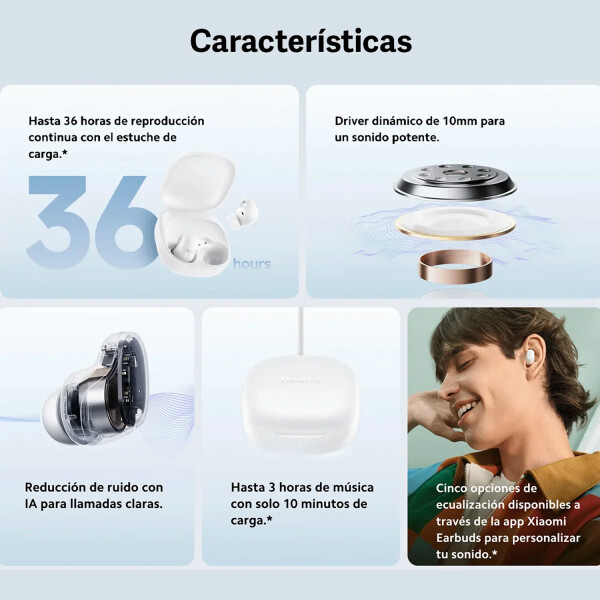 Auriculares Xiaomi Redmi Buds 6 Play BLANCO