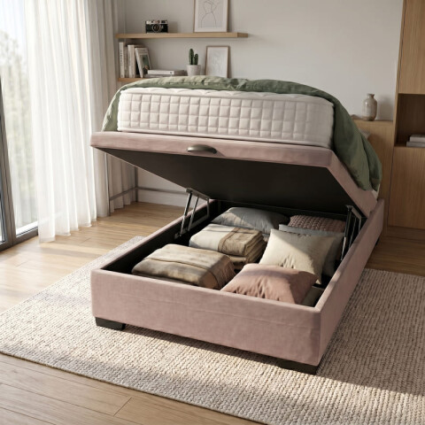 Base para Sommier Colchón Baul 1 Plaza - 78 x 188 x 35 cm - Estructura Madera Maciza - Beige Base para Sommier Colchón Baul 1 Plaza - 78 x 188 x 35 cm - Estructura Madera Maciza - Beige