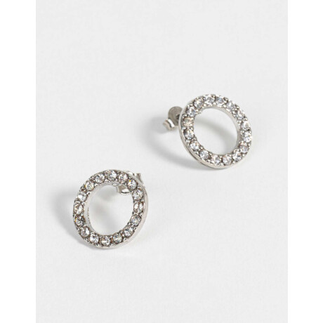 Aros Con Strass Plateado